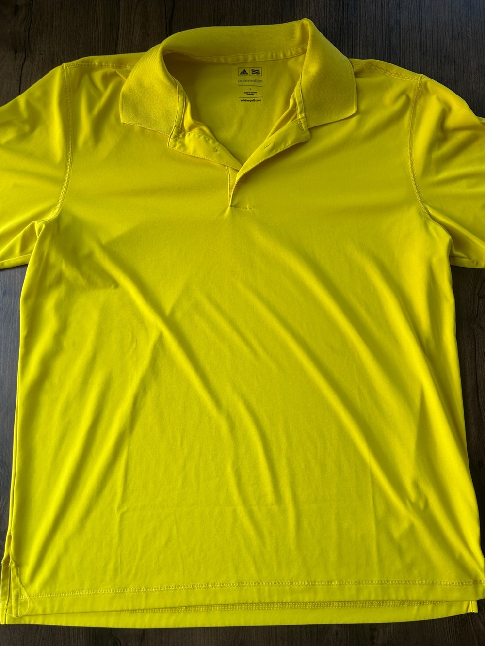 Adidas Men's Yellow Performance Polo Shirt